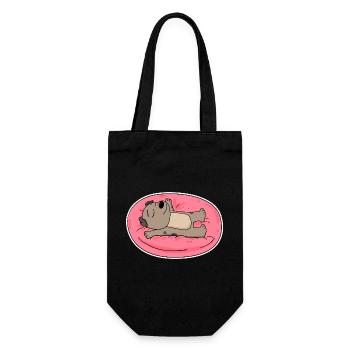 Cute dog lying down - Gift Bag for Bottles - black - Front