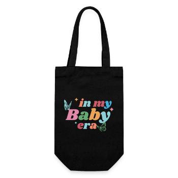 In My Baby Era – Bunt & Verspielt - Geschenkbeutel für Flaschen - Schwarz - Vorne