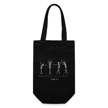 Skeleton Dance Motif for Halloween & Party - Gift Bag for Bottles - black - Front