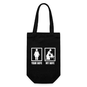 Your Wife My Wife Ceramics Humor - Gift Bag for Bottles - black - Front