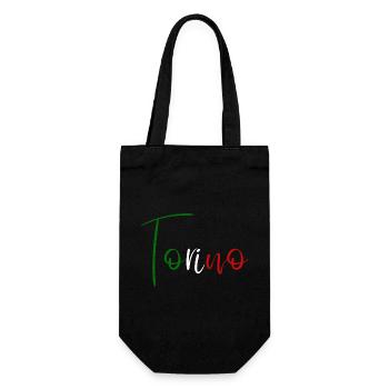 Amo Torino, elegant minimalist design - Gift Bag for Bottles - black - Front