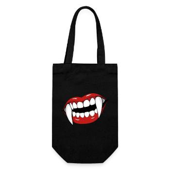 Vampirlippen Popart Halloween Party - Geschenkbeutel für Flaschen - Schwarz - Vorne