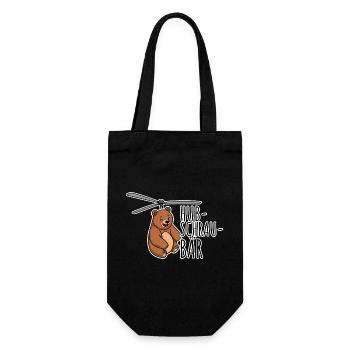 A Hubschrau bear! A funny flying bear - Gift Bag for Bottles - black - Front