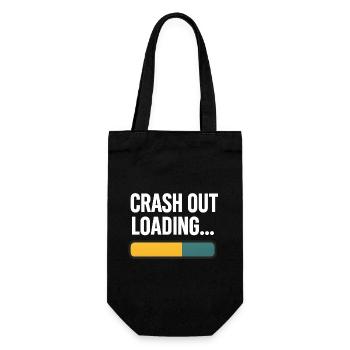 Crash Out Loading Bar, lustiger Spruch - Geschenkbeutel für Flaschen - Schwarz - Vorne