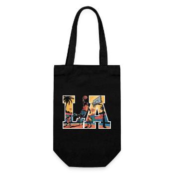 Streetball LA – Design de basket-ball urbain Sunset - Sac à bouteille - noir - Devant