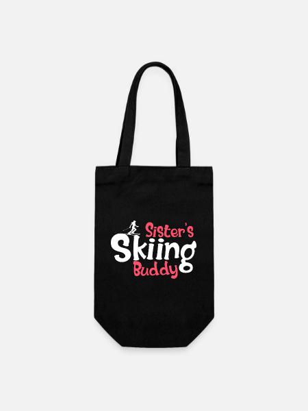 Funny Ski Lovers Graphic for Sisters - Gift Bag for Bottles - black