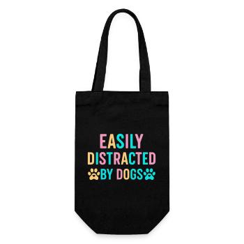 Easily distracted by dogs - Gift Bag for Bottles - black - Front
