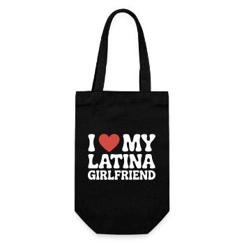 I Love My Latina Girlfriend Valentinstag - Geschenkbeutel für Flaschen - Schwarz - Vorne
