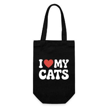 J’aime mes chats ich liebe meine katzen - Sac à bouteille - noir - Devant