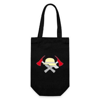Freiwillige Feuerwehr Symbolmotiv - Geschenkbeutel für Flaschen - Schwarz - Vorne
