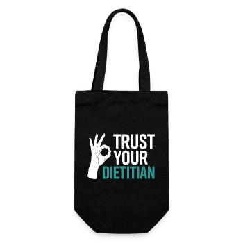 Registrierter Ernährungsberater mit Zertifizierung als Ernährungsberater (Registered Dietitian Certified Counselor) - Geschenkbeutel für Flaschen - Schwarz - Vorne