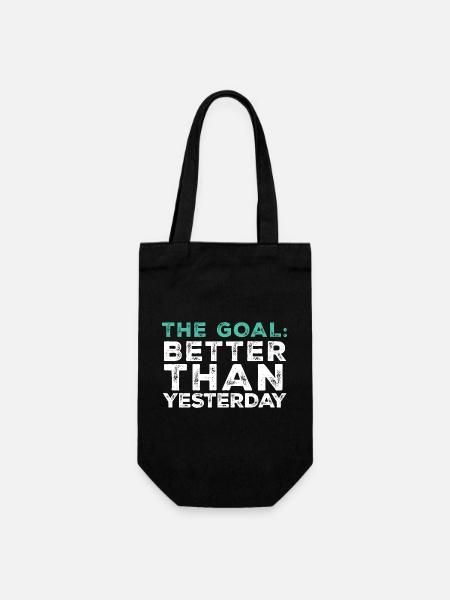 The Goal: Better Than Yesterday - Gym Gear - Gift Bag for Bottles - black