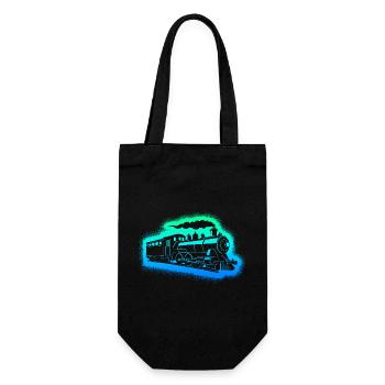 Steam Locomotive Model Railway Boys Men Railway - Gift Bag for Bottles - black - Front