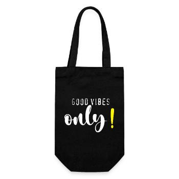 Good.vibes.only - Geschenkbeutel für Flaschen - Schwarz - Vorne
