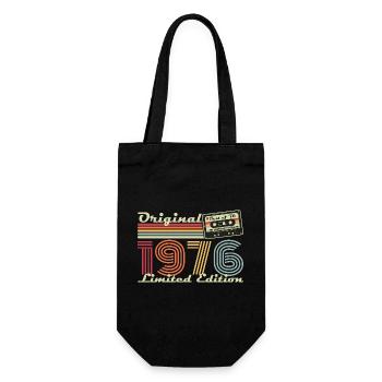 Original 1976 Jahrgang Vintage Geburtstag Retro - Geschenkbeutel für Flaschen - Schwarz - Vorne