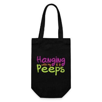 Hanging with my Peeps - Geschenkbeutel für Flaschen - Schwarz - Vorne