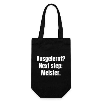Next Step Meister: Typographic Signposting - Gift Bag for Bottles - black - Front
