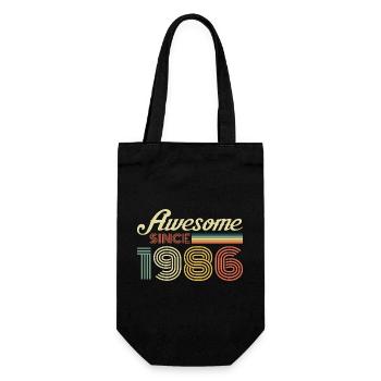 Awesome since 1996 retro vibe - Gift Bag for Bottles - black - Front