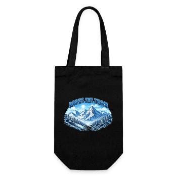 Apres Ski Team Bergpanorama - Geschenkbeutel für Flaschen - Schwarz - Vorne