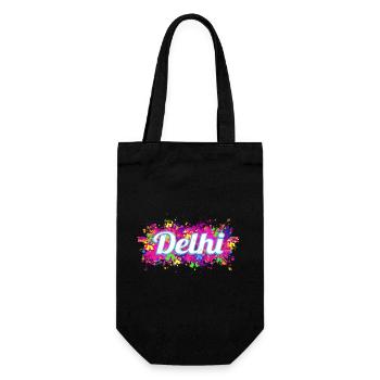 Delhi in India Colorful Colors Design Souvenir - Gift Bag for Bottles - black - Front