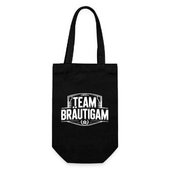 Team Groom Football Bachelor Party Wedding Crew - Gift Bag for Bottles - black - Front