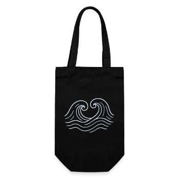 Waves - Sea - Scatola - Gift Bag for Bottles - black - Front
