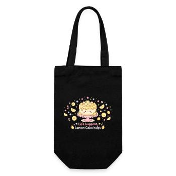 Life Happens Lemon Cake Helps - Gift Bag for Bottles - black - Front
