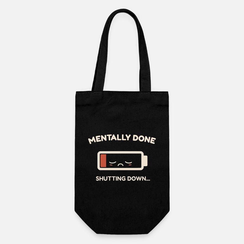 mentally done - Sac à bouteille - noir