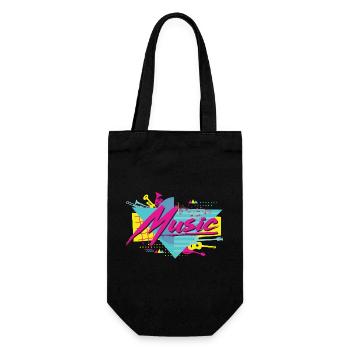 Neon Musik Retro Vibe - Geschenkbeutel für Flaschen - Schwarz - Vorne