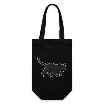 Black Cat Silhouette Panther Hunter Vintage - Geschenkbeutel für Flaschen - Schwarz - Vorne