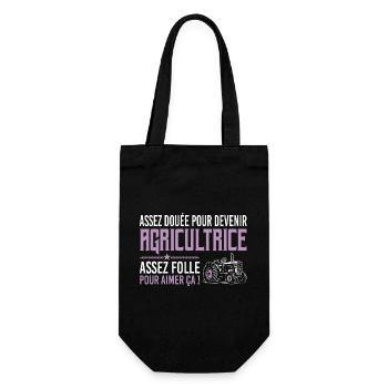 Assez folle pour aimer ça agricultrice humour - Sac à bouteille - noir - Devant