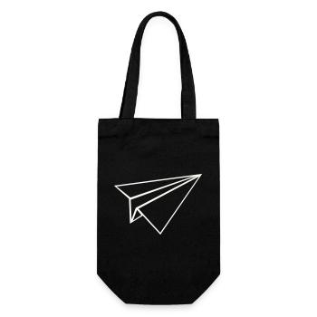 Art en ligne d’avions en papier - Sac à bouteille - noir - Devant