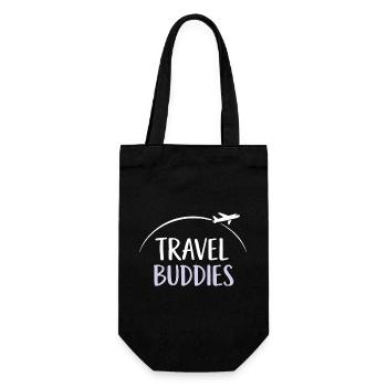 Travel buddies - Geschenkbeutel für Flaschen - Schwarz - Vorne