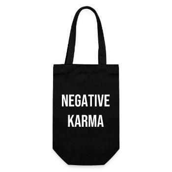 Negative Karma T-Shirt Geschenkidee - Geschenkbeutel für Flaschen - Schwarz - Vorne