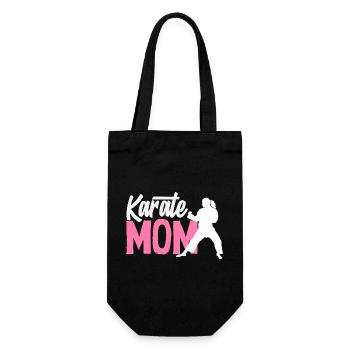 Karate Mama Kampfsport Mutter Kämpferin Frauen - Geschenkbeutel für Flaschen - Schwarz - Vorne