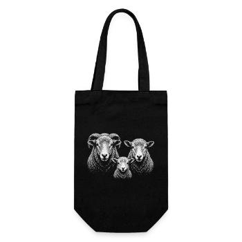 sheep - Gift Bag for Bottles - black - Front