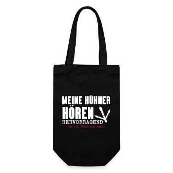 Hühnerflüsterer Huhn Hühnerhalter Hühner - Geschenkbeutel für Flaschen - Schwarz - Vorne