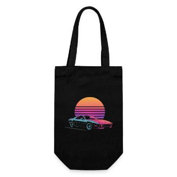Vaporwave Auto Outrun Sunset 80s Synth - Gift Bag for Bottles - black - Front