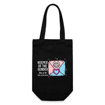 Gender Reveal Baby Shower Keeper Of The Gender - Gift Bag for Bottles - black - Front