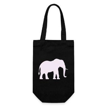 Elephant Silhouette Pastel Rose - Gift Bag for Bottles - black - Front