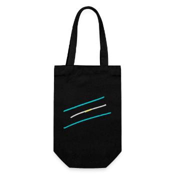 Tricolor Stroke Abstract - Gift Bag for Bottles - black - Front