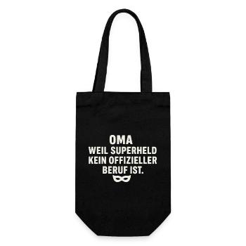 Oma: Weil Superheld kein offizieller Beruf ist - Geschenkbeutel für Flaschen - Schwarz - Vorne