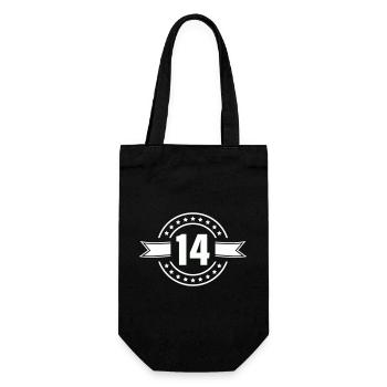 Conception anniversaire du badge n°14 - Sac à bouteille - noir - Devant