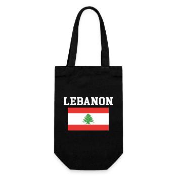 Libanon - Geschenkbeutel für Flaschen - Schwarz - Vorne