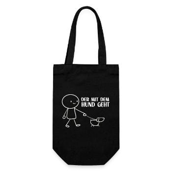 Gassi Outfit Hundehalter Geschenk Süßes Gassi - Geschenkbeutel für Flaschen - Schwarz - Vorne