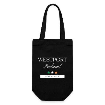 Westport Irland Souvenir – Reise minimalistisch - Geschenkbeutel für Flaschen - Schwarz - Vorne