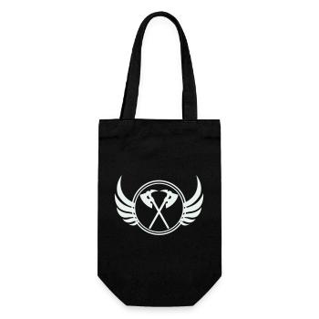 Kreuzäxte mit Flügeln Emblem - Geschenkbeutel für Flaschen - Schwarz - Vorne