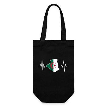 Algerischer Herzschlag Algerien Herzschlag Herzschlag - Geschenkbeutel für Flaschen - Schwarz - Vorne