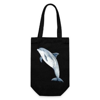 Bottlenose dolphin - Bottlenose dolphin - Grand dauphin - Gift Bag for Bottles - black - Front