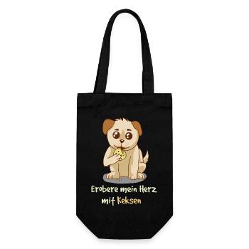 Conquer My Heart with Cookies Fantasy HUnde - Gift Bag for Bottles - black - Front